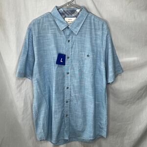Weatherproof Blue Short Sleeve Button Down Shirt New L